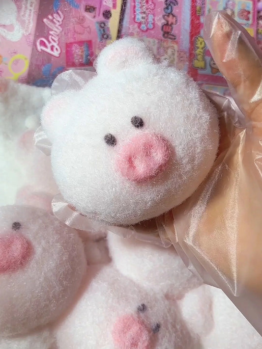 Squishy Piggy Head Stress Relief Decompression Toy w/ Flocking