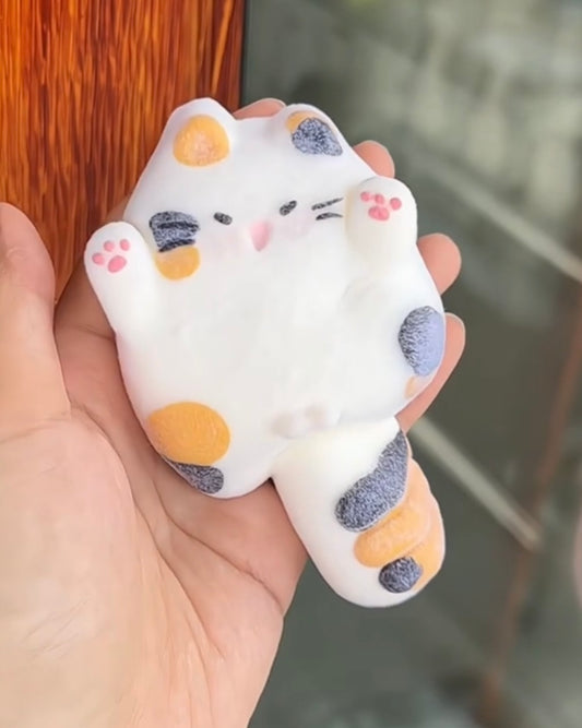 Calico Cat Squishy Stress Relief Decompression Toy with Flocking